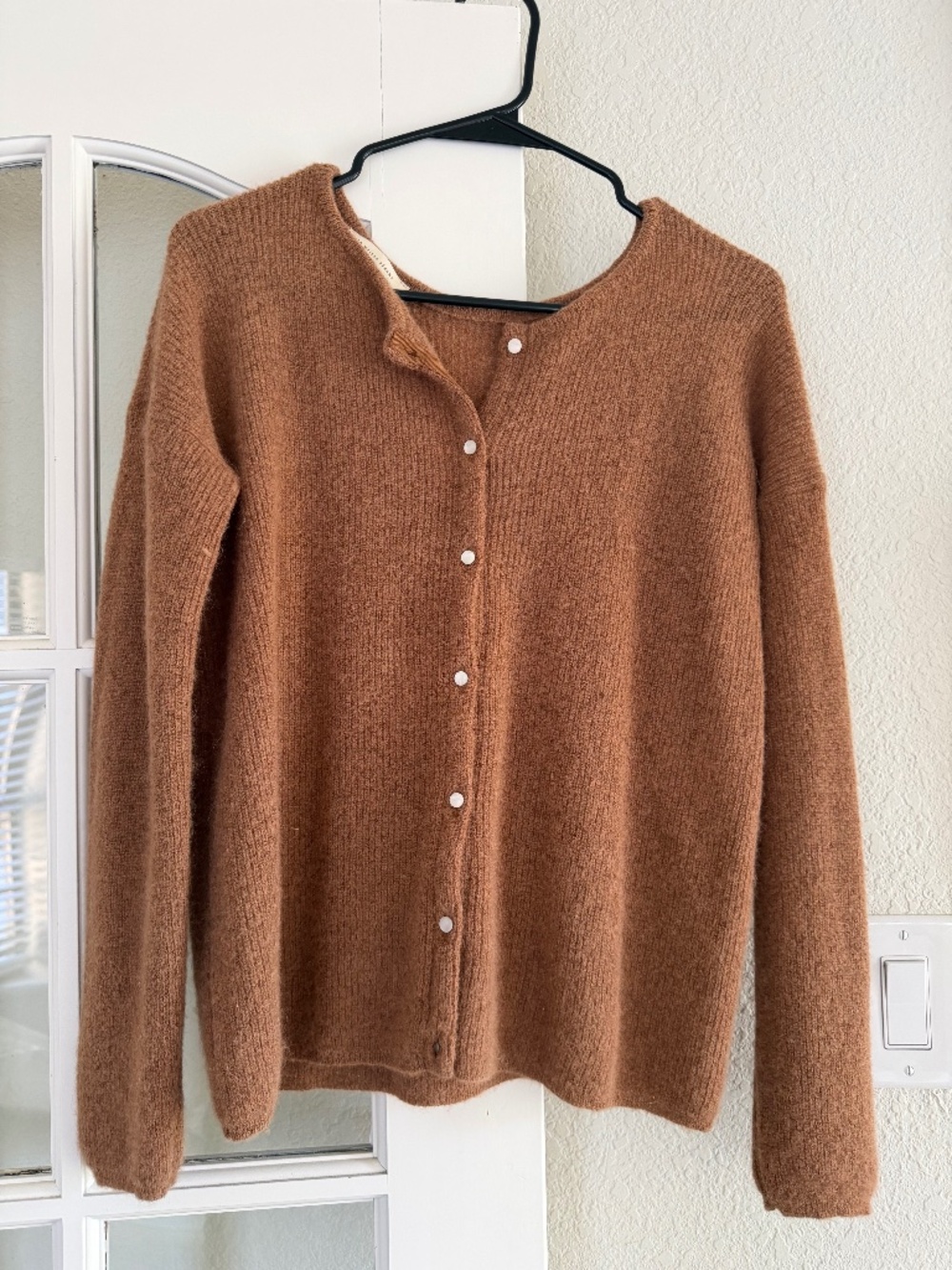 Sezane Gaspard Cardigan- Camel Brown